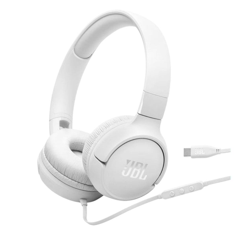 JBL TUNE 520 USB-C White wired headphones